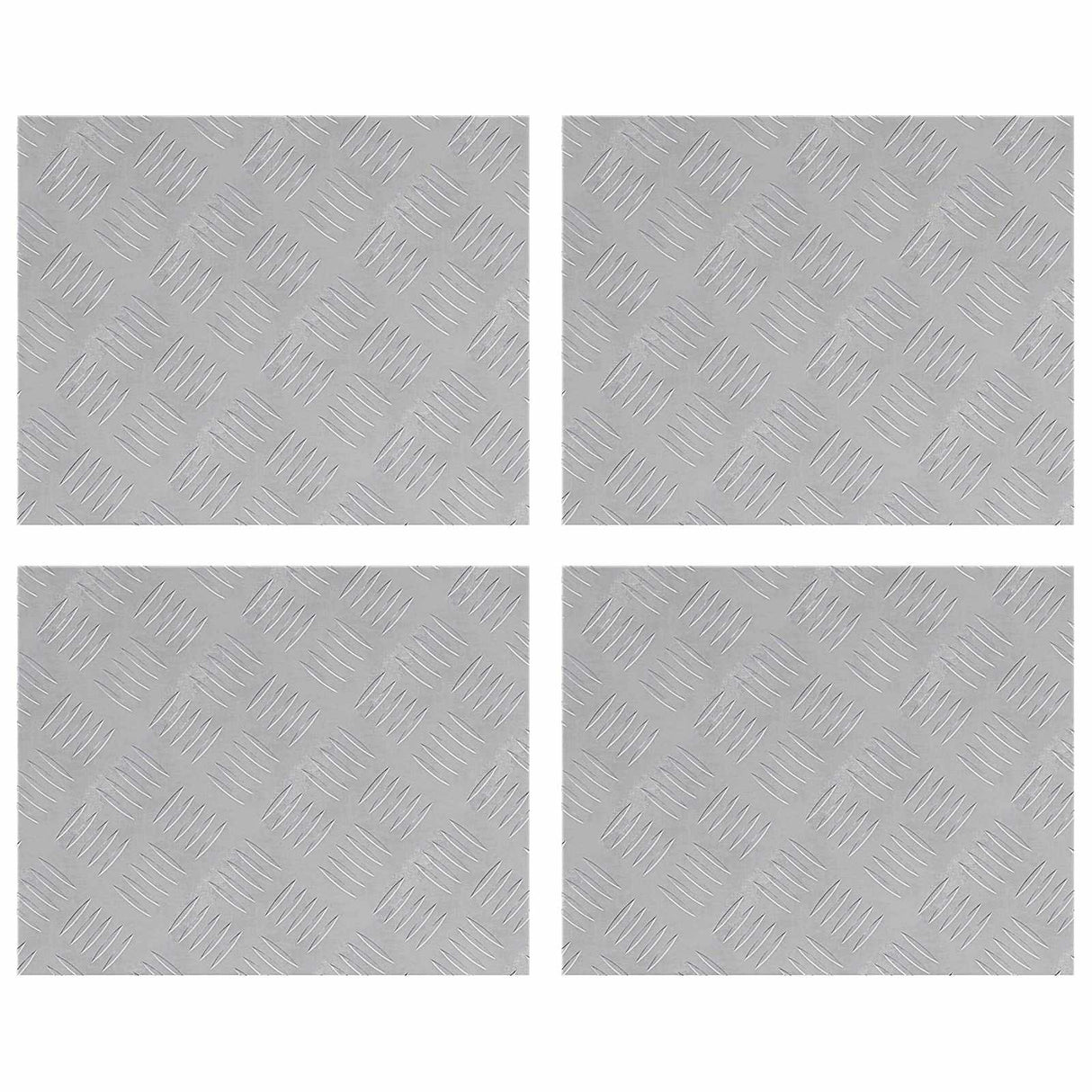 Vidaxl trap tread rechthoekig 4 pcs zilver 50 x 40 cm aluminium