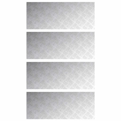 Vidaxl trap tread rechthoekig 4 pcs zilver 100 x 40 cm aluminium