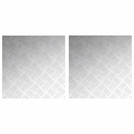 Vidaxl trap tread vierkant 2 pcs zilver 50 x 50 cm aluminium