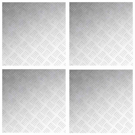 Vidaxl trap tread vierkant 4 pcs zilver 50 x 50 cm aluminium