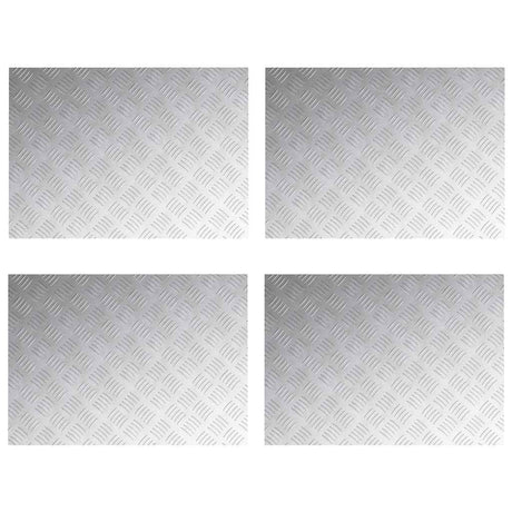 Vidaxl trap tread rechthoekig 4 pcs zilver 70 x 50 cm aluminium