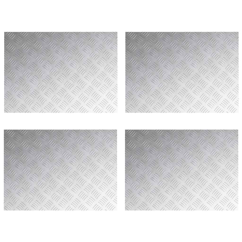 Vidaxl trap tread rechthoekig 4 pcs zilver 70 x 50 cm aluminium