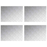Vidaxl trap tread rechthoekig 4 pcs zilver 70 x 50 cm aluminium