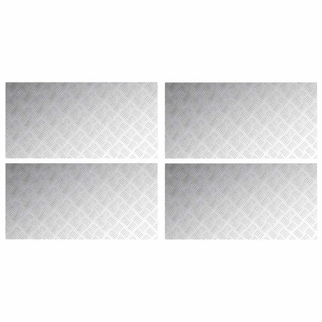 Vidaxl trap tread rechthoekig 4 pcs zilver 100 x 50 cm aluminium