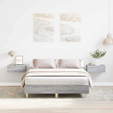 Vidaxl bedframe grijs sonoma 193 x 123 x 25 cm bewerkt hout