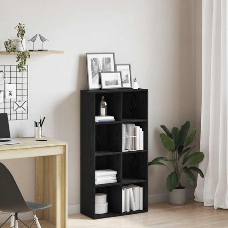Vidaxl boekenkast zwart eiken 66x30x130 cm engineered wood