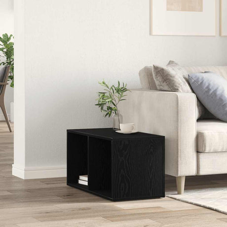 Vidaxl lp opbergbox 71x34x36 cm spaanplaat zwart eikenkleurig