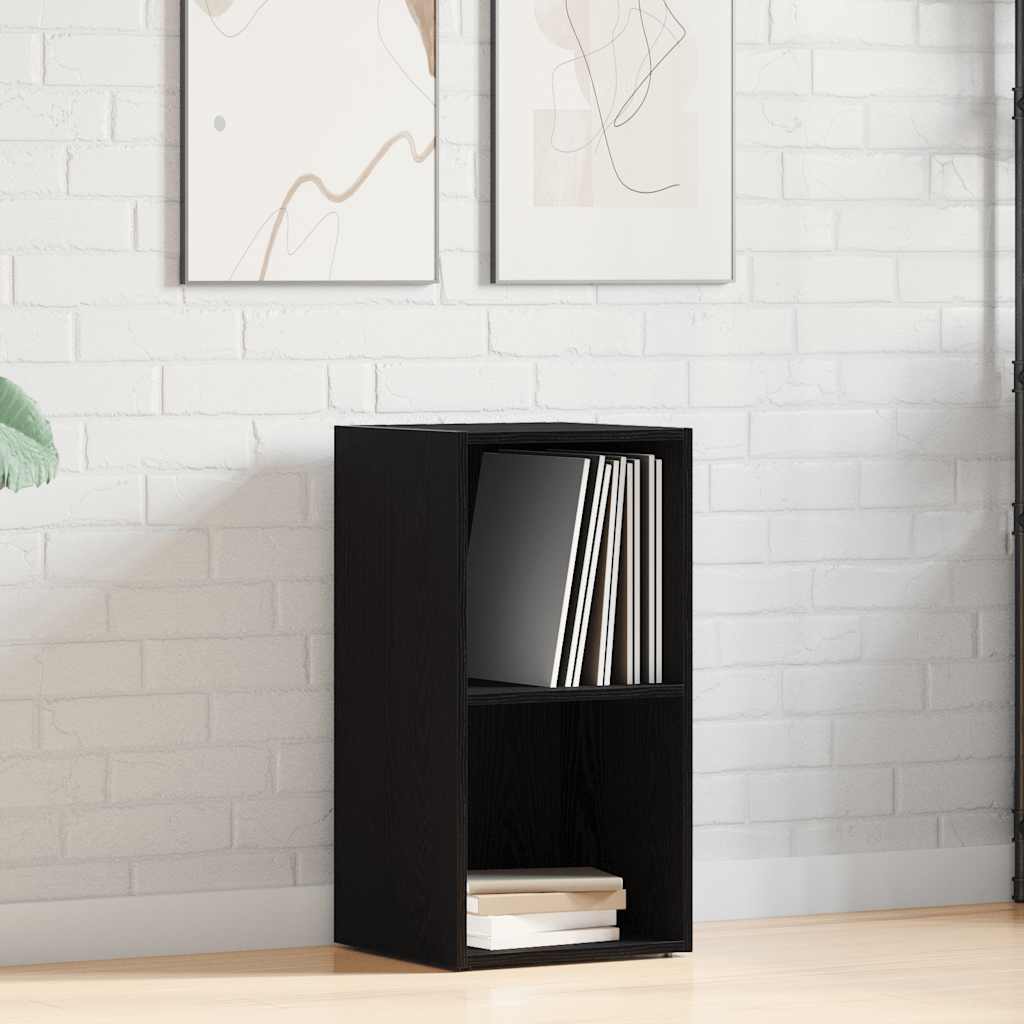 Vidaxl lp opbergbox 71x34x36 cm spaanplaat zwart eikenkleurig