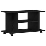 Vidaxl tv-meubel met wielen zwarte eik 80x40x45 cm engineered wood