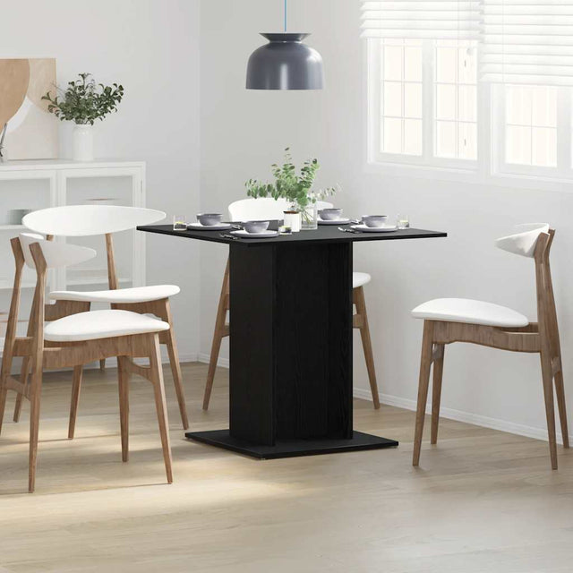 Vidaxl eettafel zwart eiken 80x80x75 cm bewerkt hout