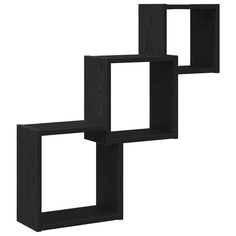 Vidaxl wandplanken kubus 68x15x68cm bewerkt hout zwart eikenkleur