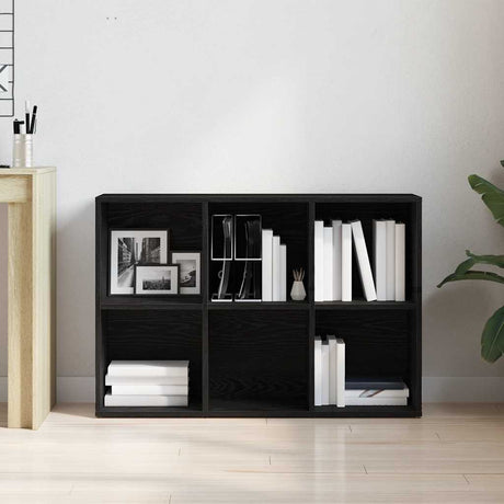 Vidaxl boekenkast zwart eiken 66x30x98 cm engineered wood