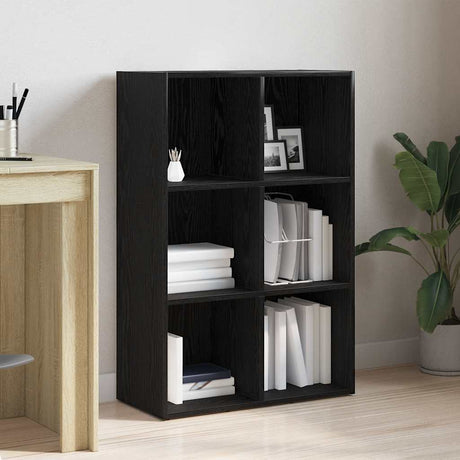 Vidaxl boekenkast zwart eiken 66x30x98 cm engineered wood