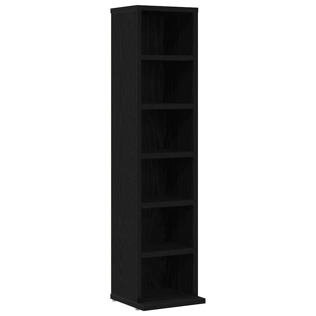 Vidaxl cd-kast 21x20x88 cm spaanplaat zwart eikenkleurig