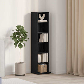 Vidaxl cd-kast 21x20x88 cm spaanplaat zwart eikenkleurig