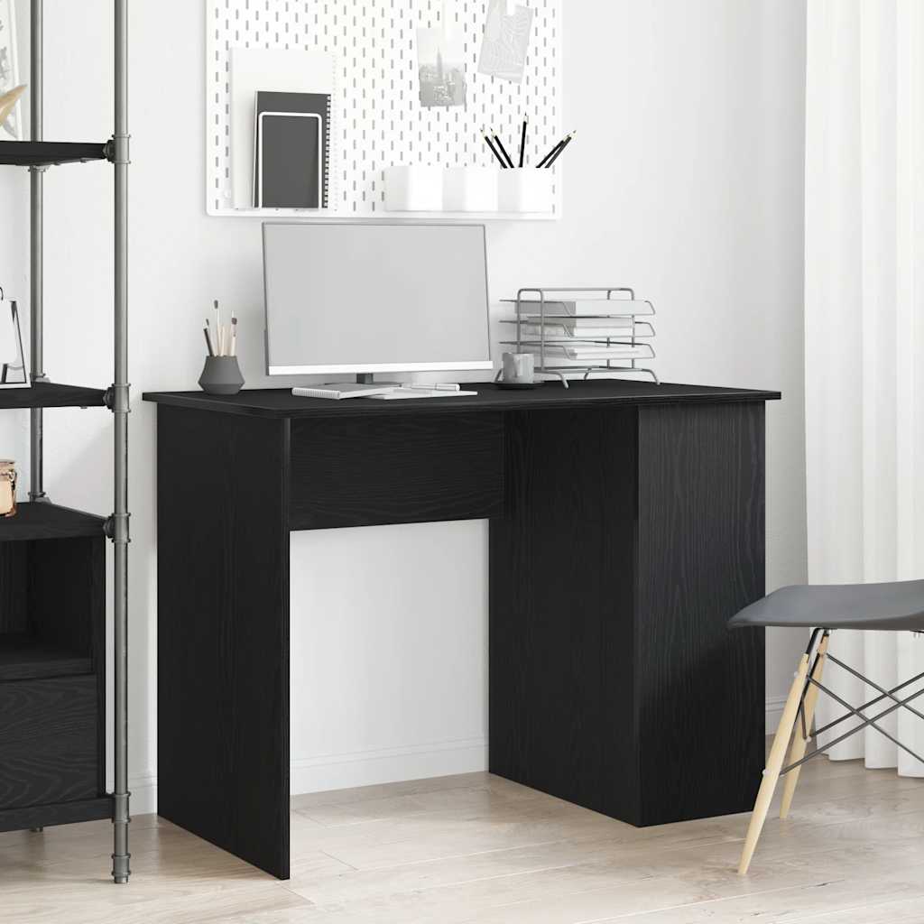 Vidaxl bureau zwart eiken 100x55x75 cm bewerkt hout