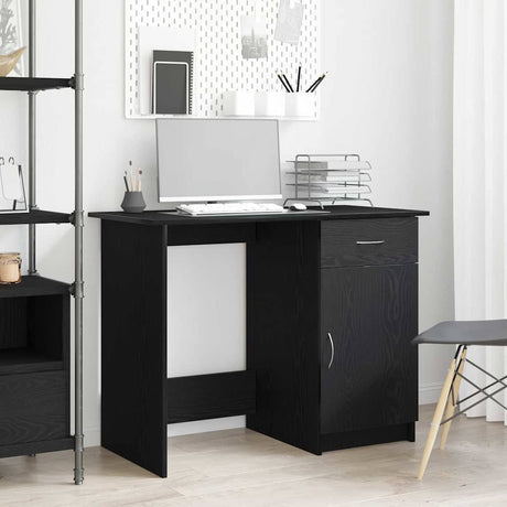 Vidaxl bureau zwart eiken bewerkt hout 100 x 50 x 76 cm
