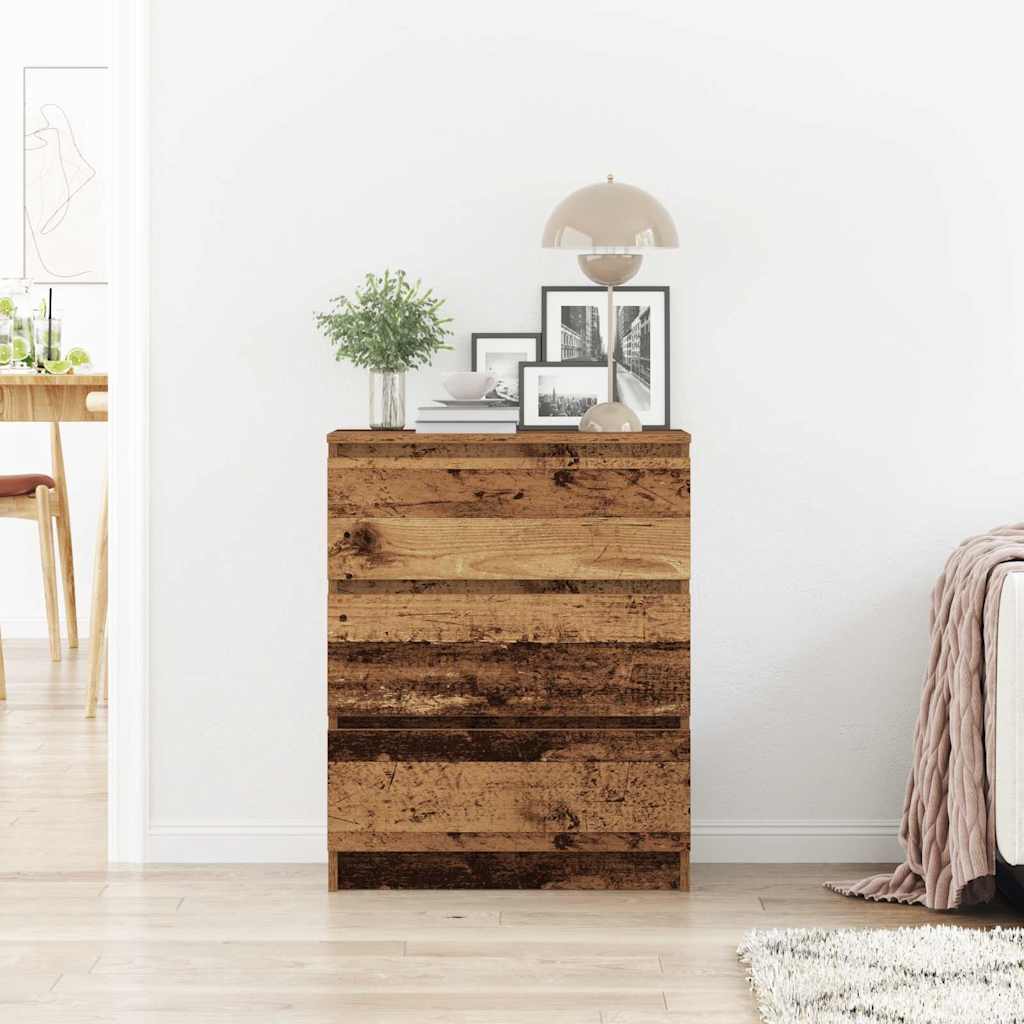 Vidaxl dressoir 60x35x76 cm bewerkt hout oud houtkleurig