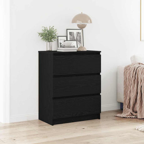 Vidaxl dressoir 60x35x76 cm bewerkt hout zwart eikenkleurig