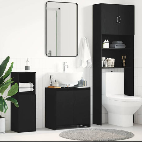 Vidaxl badkamerkast 60x33x60 cm spaanplaat zwart eikenkleurig