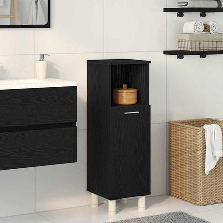 Vidaxl badkamer kast zwart eiken 30 x 30 x 95 cm bewerkt hout