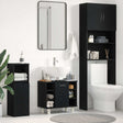 Vidaxl badkamer kast zwart eiken 60 x 32 x 54 cm bewerkt hout