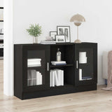 Vidaxl dressoir zwart eiken 120 x 30,5 x 70 cm bewerkt hout
