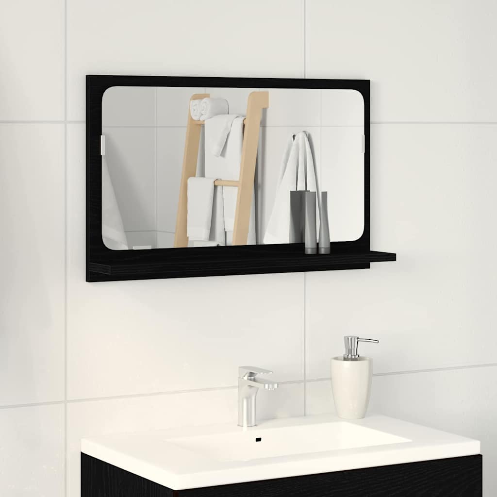 Vidaxl spiegelplank zwart eiken 60 x 10,5 x 37 cm bewerkt hout