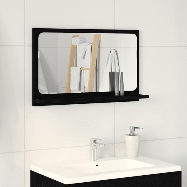 Vidaxl spiegelplank zwart eiken 60 x 10,5 x 37 cm bewerkt hout