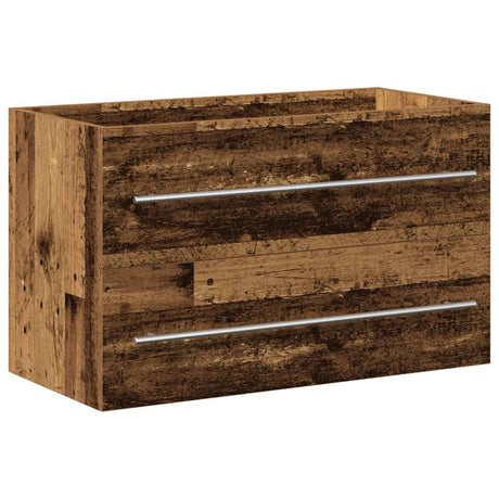 Vidaxl badkamer wastafelkast oud hout 80x38,5x48 cm bewerkt hout