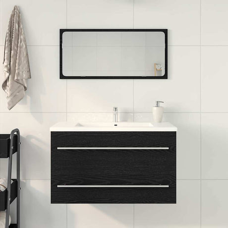 Vidaxl spoelbakkast zwart eiken 80x38,5x48 cm engineered wood