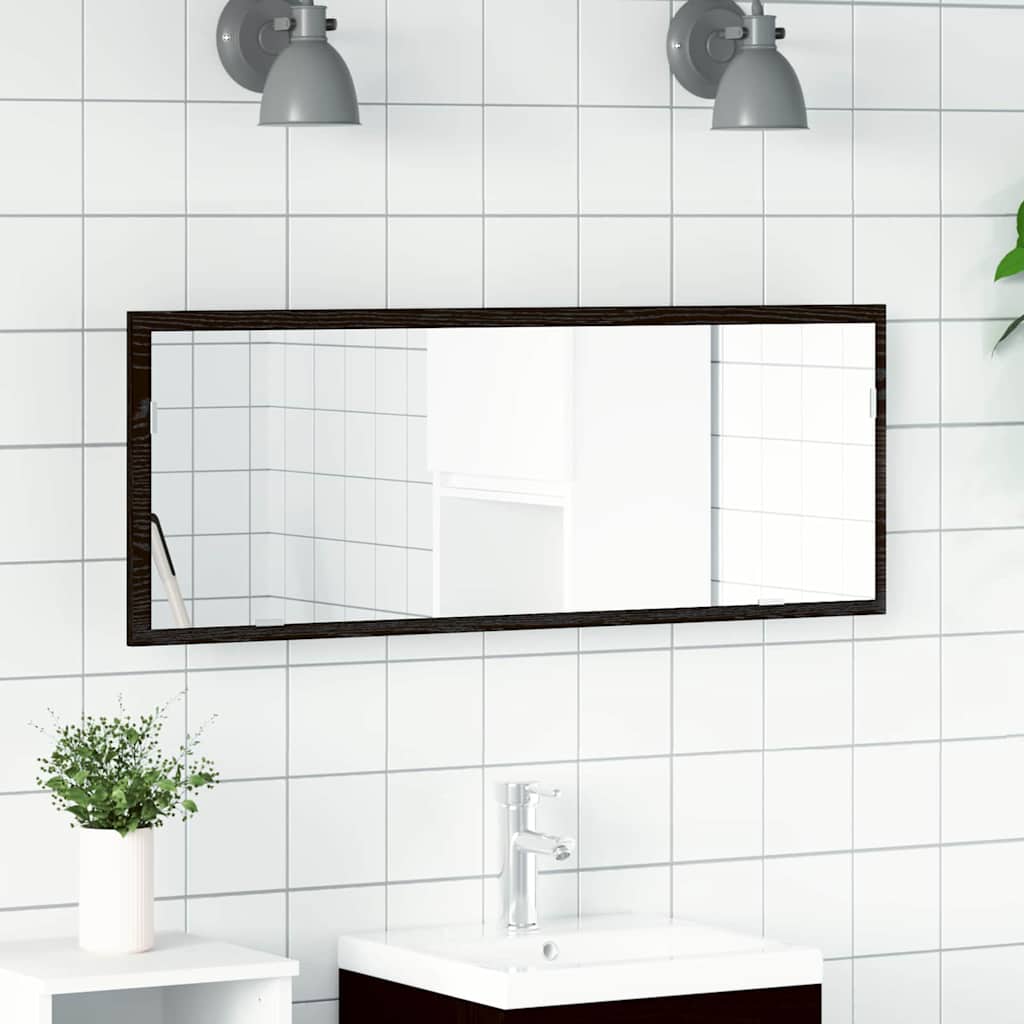 Vidaxl led badkamer spiegel zwart eiken 100 x 8,5 x 37 cm glas