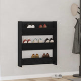 Vidaxl schoenenkast met plank zwart eiken 80 x 18 x 90 cm bewerkt hout