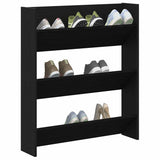 Vidaxl schoenenkast met plank zwart eiken 80 x 18 x 90 cm bewerkt hout