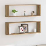 Vidaxl wandschappen 2 st ambachtelijk eiken 80 x 15 x 26 cm