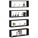Vidaxl wandschappen 4 st zwart eiken 80 x 15 x 26 cm bewerkt hout