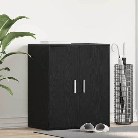 Vidaxl schoenenkast met plank zwart eiken 60 x 35 x 70 cm bewerkt hout