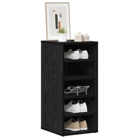 Vidaxl schoenenkast 2 pcs zwart eiken 32 x 35 x 70 cm bewerkt hout