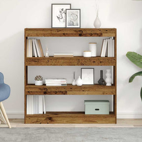 Vidaxl boekenkast 3-laags 100 x 30 x 103 cm bewerkt hout oud hout