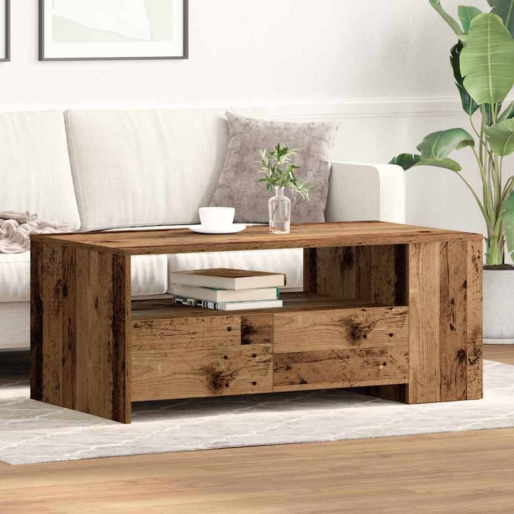 Vidaxl salontafel oud hout 102 x 55 x 43,5 cm bewerkt hout