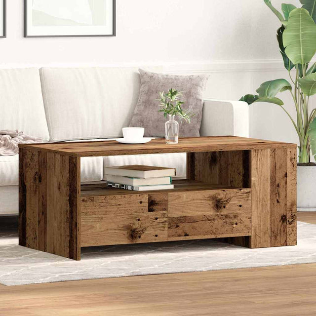 Vidaxl salontafel oud hout 102 x 55 x 43,5 cm bewerkt hout