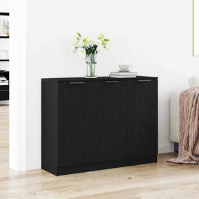 Vidaxl dressoir zwart eiken 90,5 x 30 x 70 cm bewerkt hout