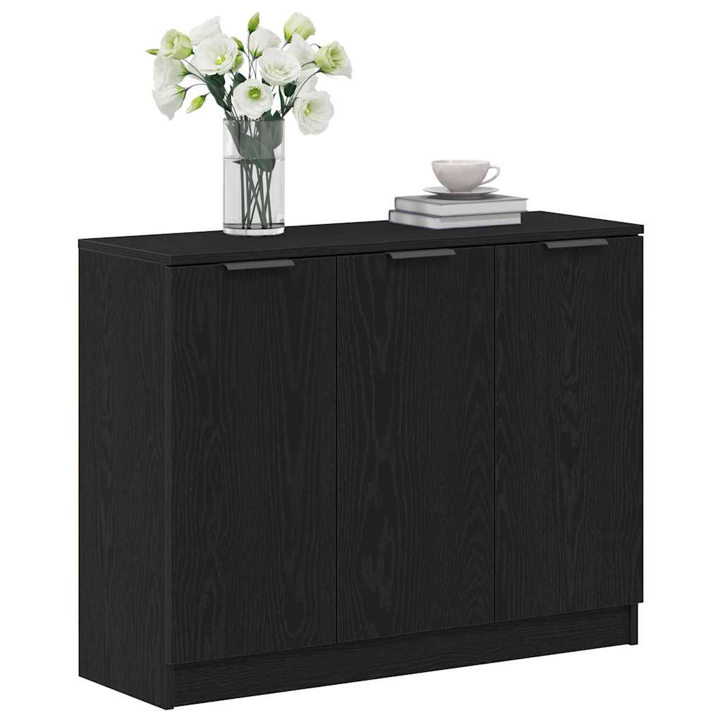 Vidaxl dressoir zwart eiken 90,5 x 30 x 70 cm bewerkt hout