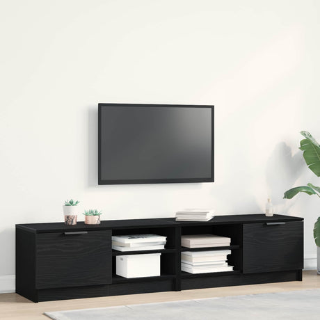 Vidaxl tv-kast 2 st zwart eiken bewerkt hout