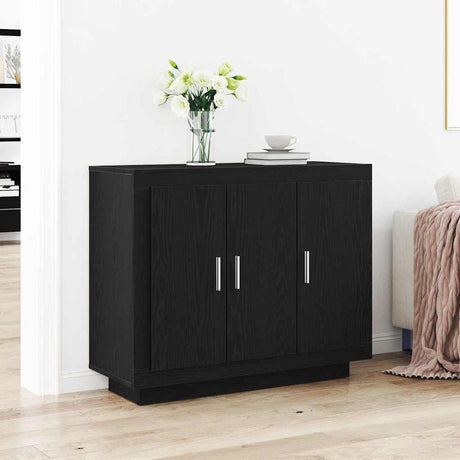 Vidaxl dressoir zwart eiken 92 x 35 x 75 cm bewerkt hout