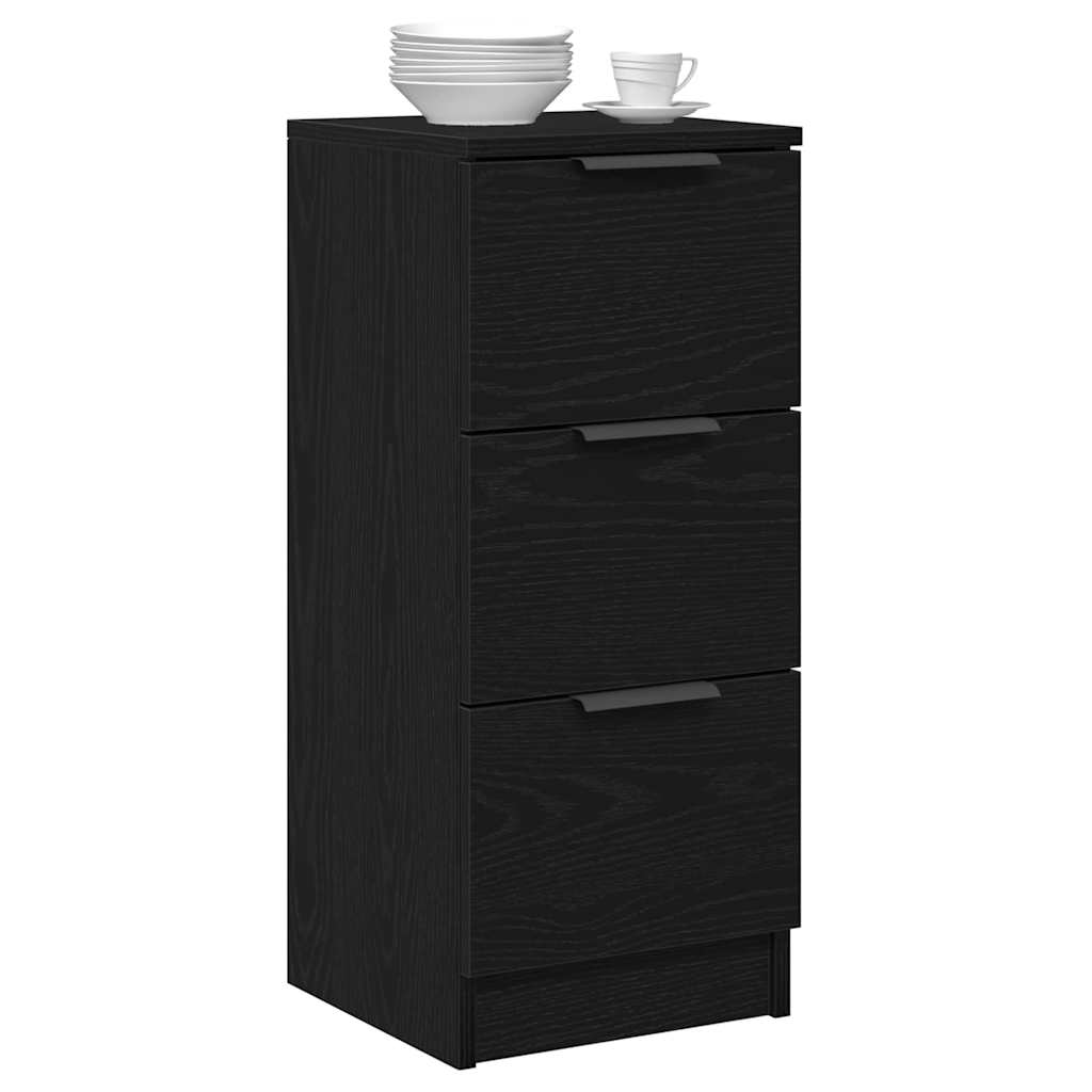 Vidaxl dressoir zwart eiken 30 x 30 x 70 cm bewerkt hout