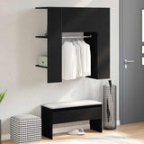 Vidaxl hal kast met plank zwart eiken 97,5 x 37 x 99 cm bewerkt hout
