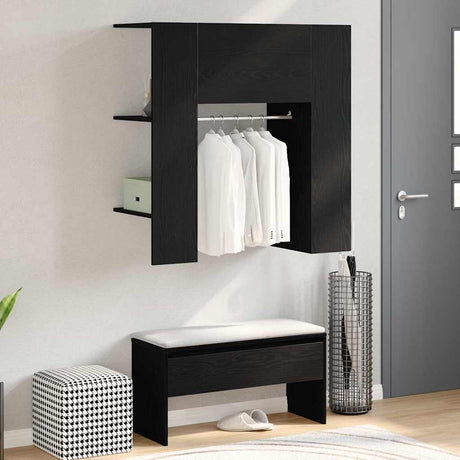 Vidaxl hal kast met plank zwart eiken 97,5 x 37 x 99 cm bewerkt hout