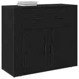 Vidaxl dressoir zwart eiken 80 x 33 x 70 cm bewerkt hout
