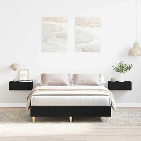 Vidaxl bedframe zwart eiken 193 x 123 x 25 cm bewerkt hout